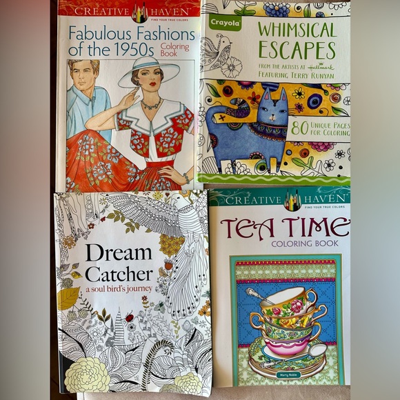 Adult Coloring Bundle! 4 Books (partial) 90 Pencils, sharpener, tote! - Picture 1 of 15